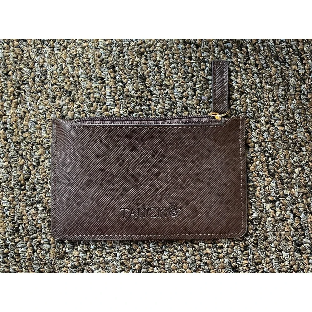 Tauck Brown Travel Coin Wallet Purse Recycled Material,